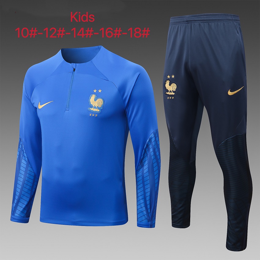Kids France 22-23 Tracksuit - Blue